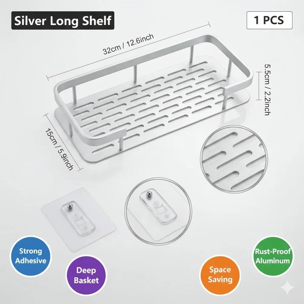 Adhesive Corner Shower Caddy – Adhesive Wall Mounted Bathroom Shelf product
