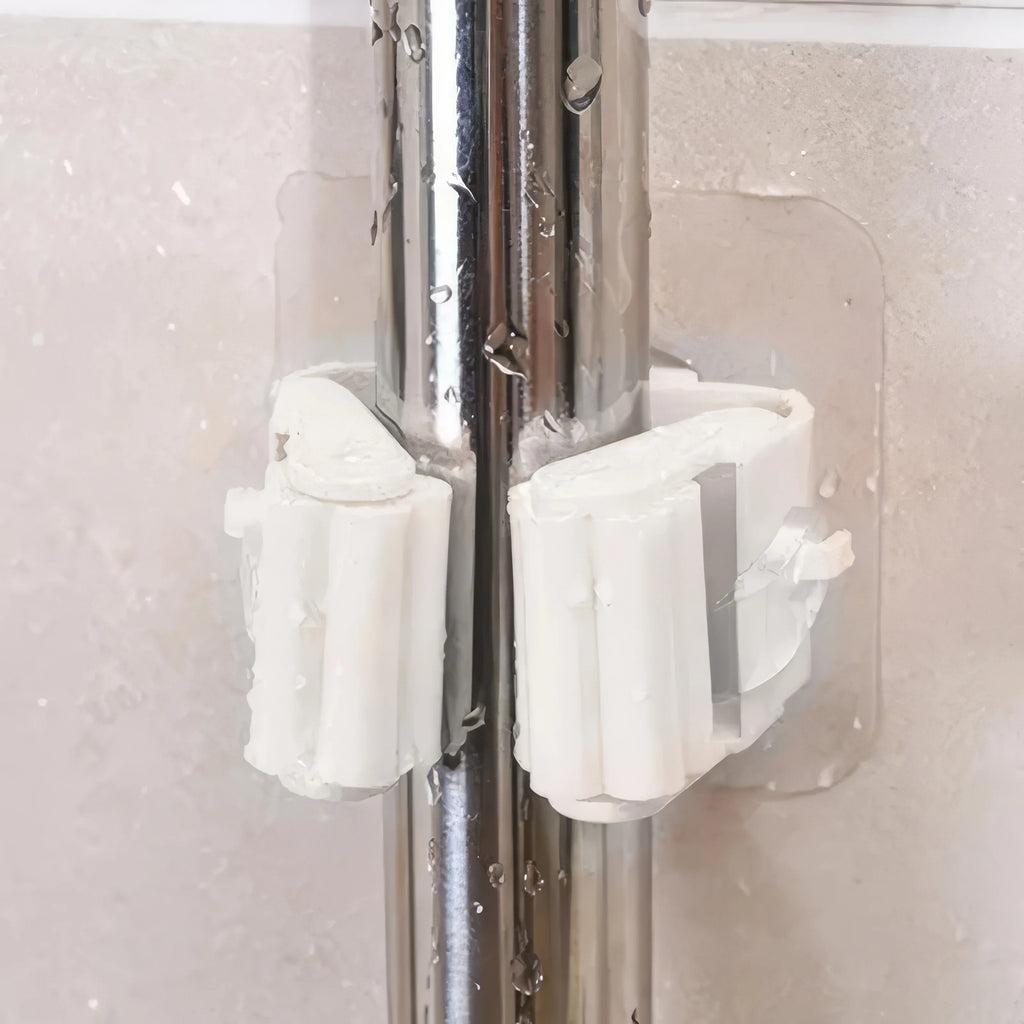 Adhesive Wall Mounted Mop Holder Organizer – No Drill Broom & Cleaning