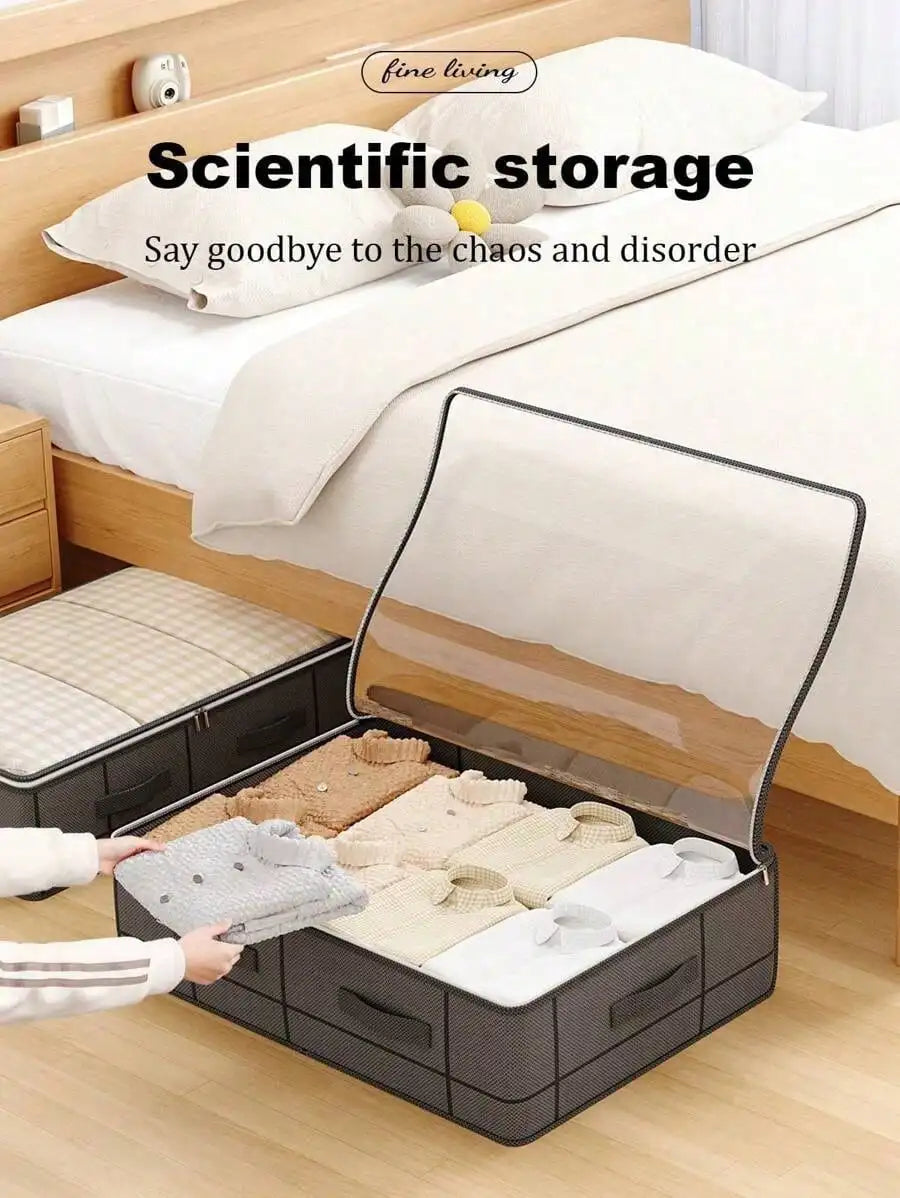 View of Under Bed Storage Bag with Handles – Drawer-Style Fabric Storage