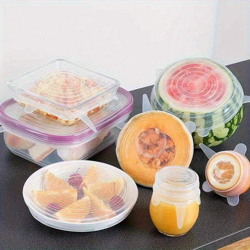 View of 6-Pack Reusable Silicone Stretch Lids – Universal Food Covers for