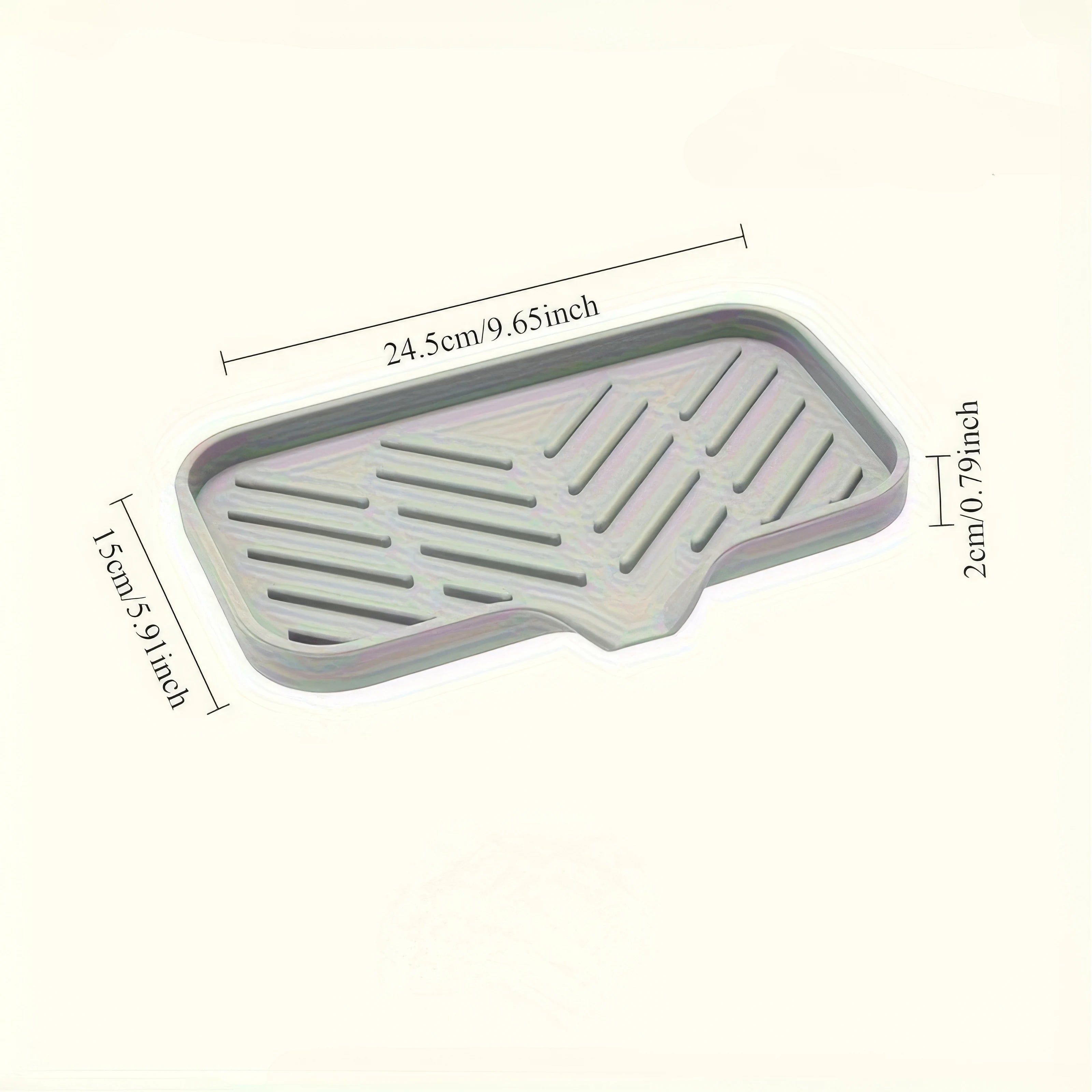 Bathroom Silicone Sink Draining Mat – Large Anti-Slip Draining Tray for Soap Dispenser, Toothbrush Cup & Skincare | Counter Organizer | Gray