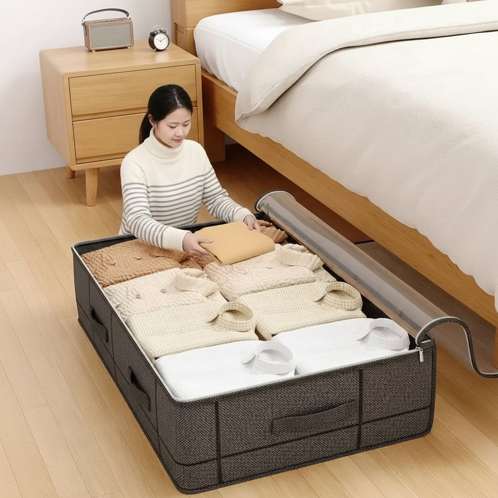 Under Bed Storage Bag with Handles – Drawer-Style Fabric Storage Organizer