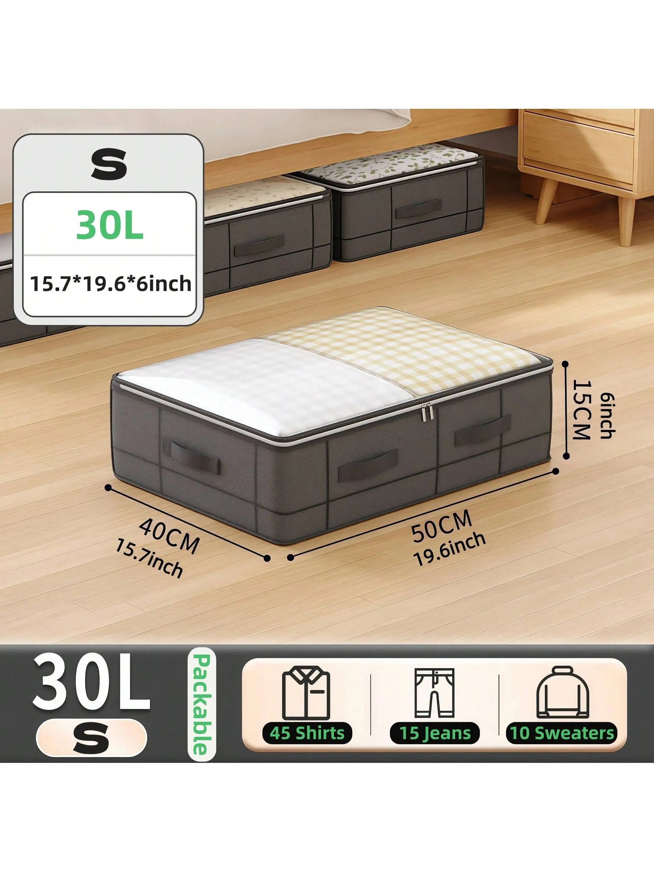 Under Bed Storage Bag with Handles – Drawer-Style Fabric Storage Organizer