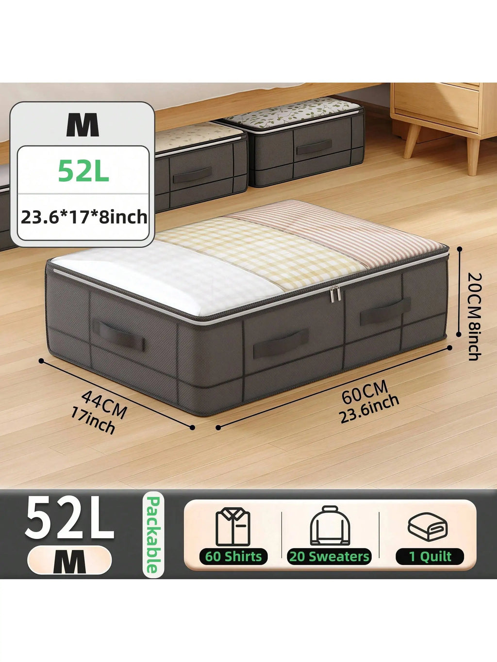 Under Bed Storage Bag with Handles – Drawer-Style Fabric Storage Organizer product
