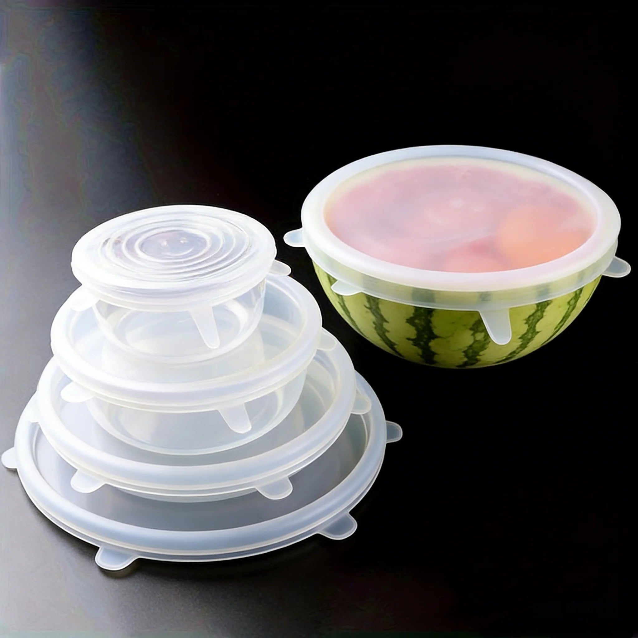 6-Pack Reusable Silicone Stretch Lids – Universal Food Covers for Bowls &