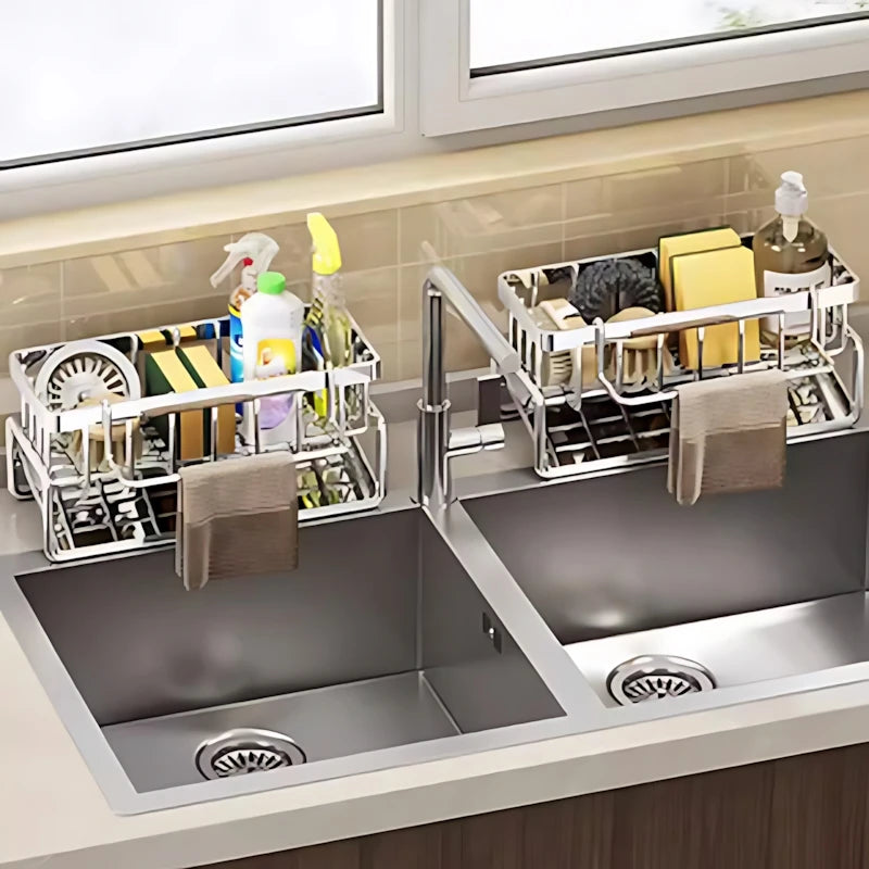Over-Sink Kitchen Organizer – Faucet Mounted Sponge Holder & Sink Storage Rack