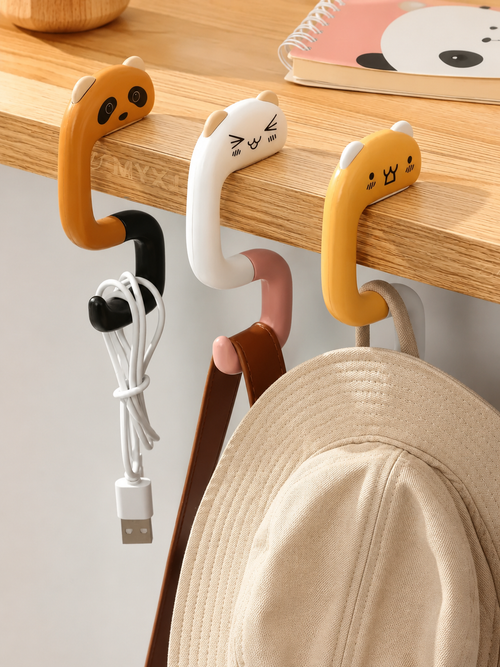 3 pack Cute Animal Handbag Hooks – Portable Desk & Table Purse
