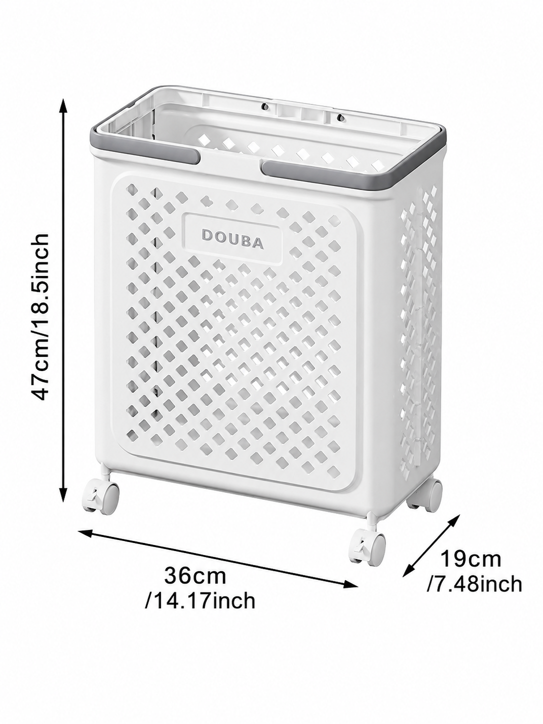Foldable Rolling Laundry Hamper with Wheels & handle– Laundry Basket with Pop-Up Extended Handle