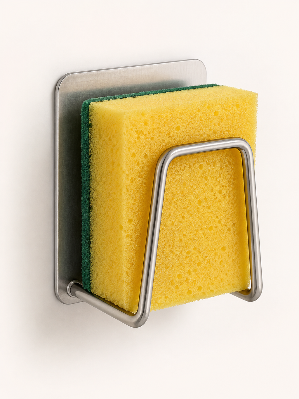 1/2/4 Piece | No-Drill Adhesive Sponge Holder – Under Sink Kitchen Sponge Caddy for Fast Drying | Metal