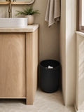 Ribbed Wastebasket – 1.64 Gallon Compact Trash Can for Bathroom | Black