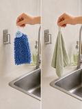 1/2/3 Piece  | No-Drill Adhesive Wall Mounted Towel / Sponge / Utensil Holder – Stainless Steel Kitchen & Bathroom Organizer | Silver