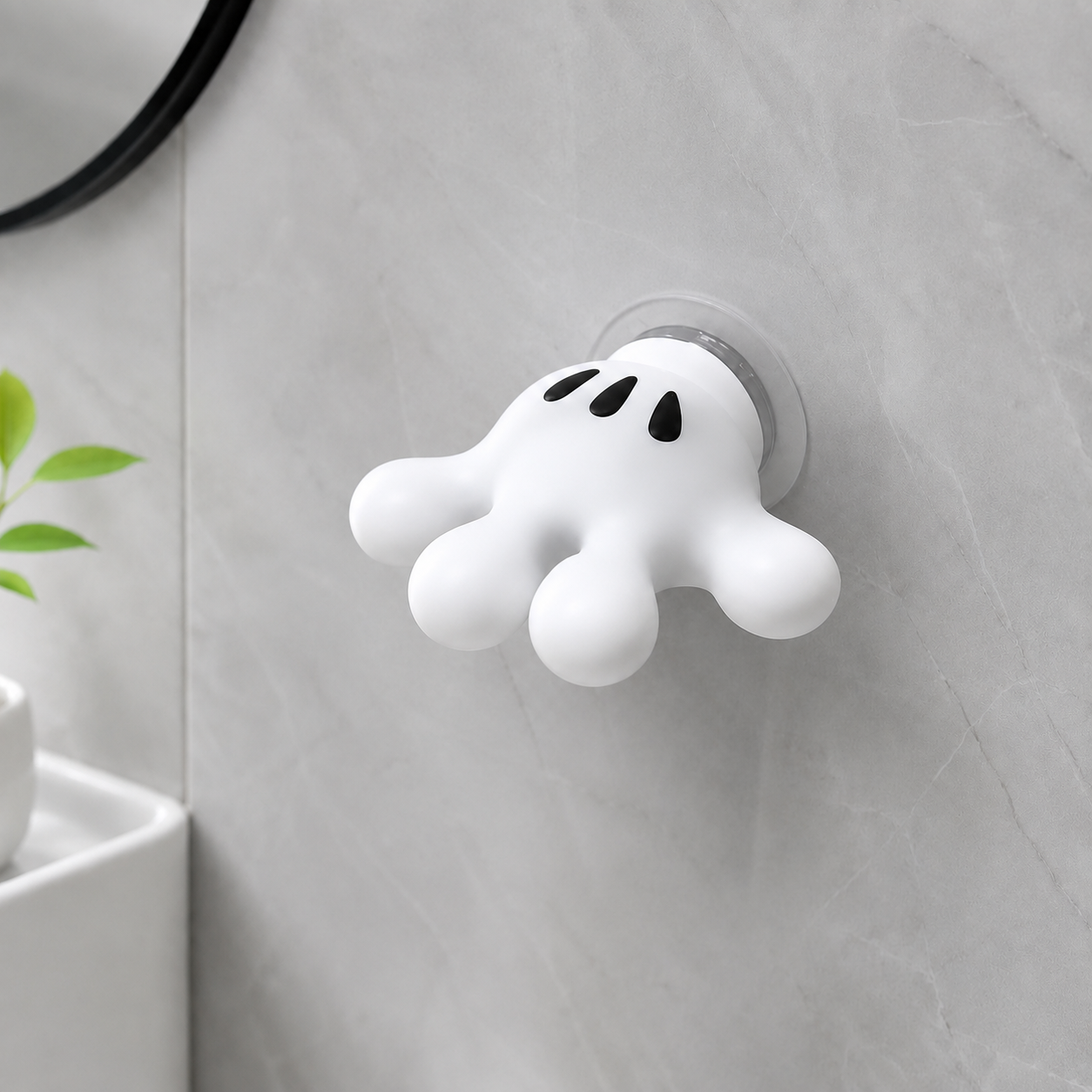 No-Drill- Adhesive Cute Wall Mounted Toothbrush Holder – Suction Cup No-Drill Bathroom