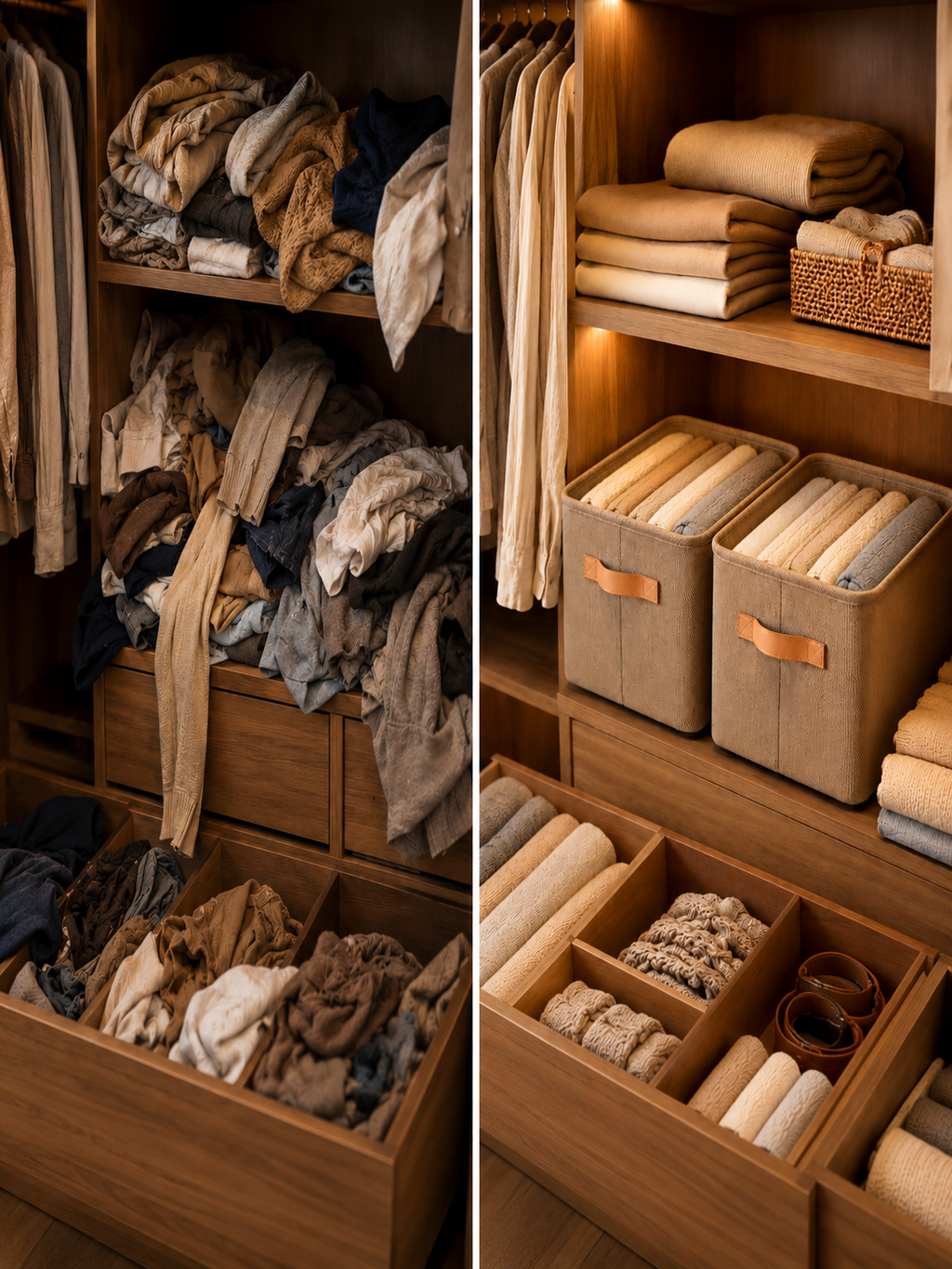 3/4  Pack Clothes Organizer Storage Box – Thickened Wardrobe organizer for Clothes| Light Grey