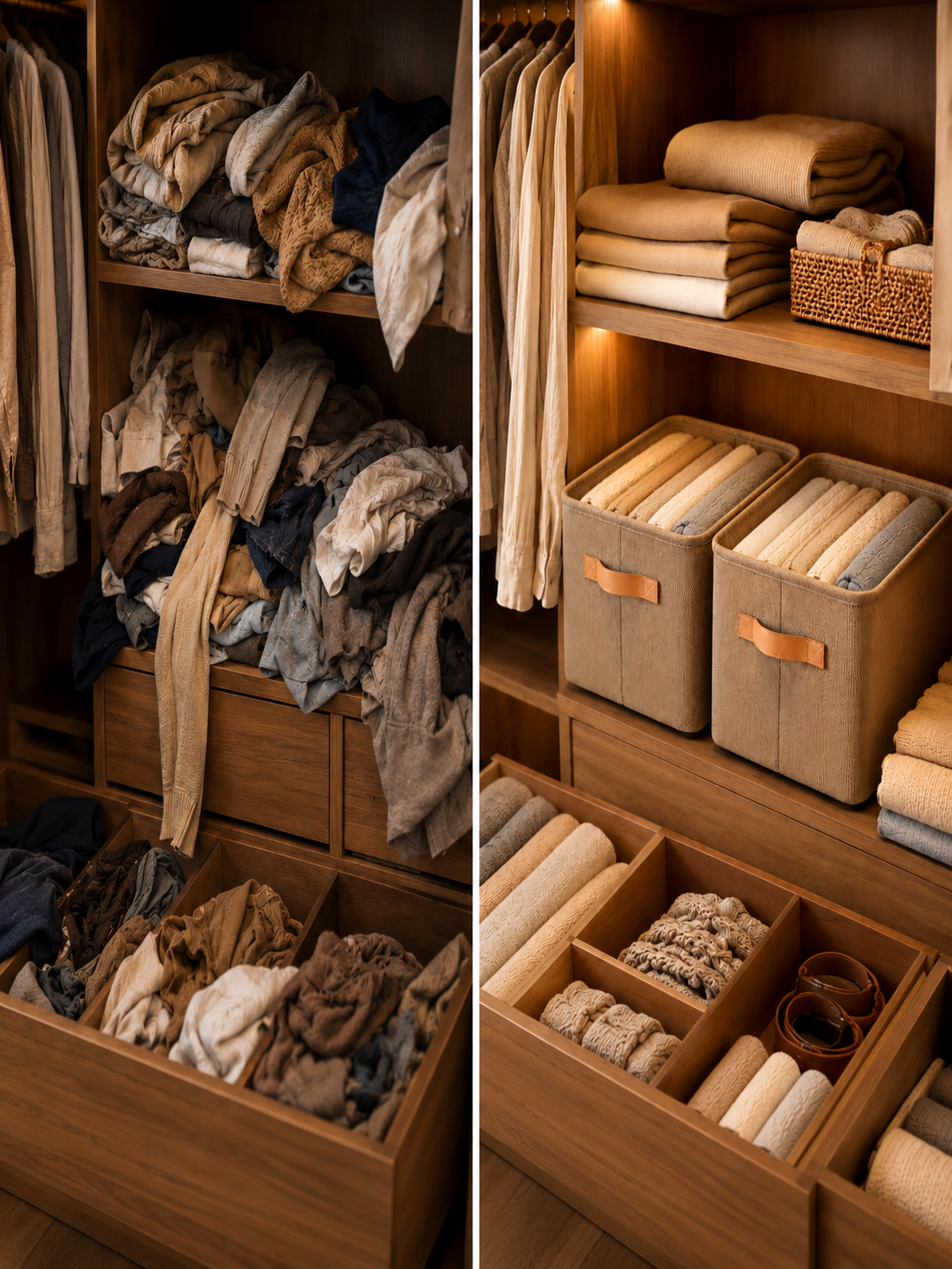 3/4  Pack Clothes Organizer Storage Box – Thickened Wardrobe organizer for Clothes| Light Grey