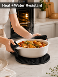 Silicone Heat Resistant & water resistant Trivet Mat – Non-Slip Honeycomb Hot Pad for Pots, Pans & Bowls | BPA-Free | Orange, Blue or Black | 1, 2, 3 or 5 Piece