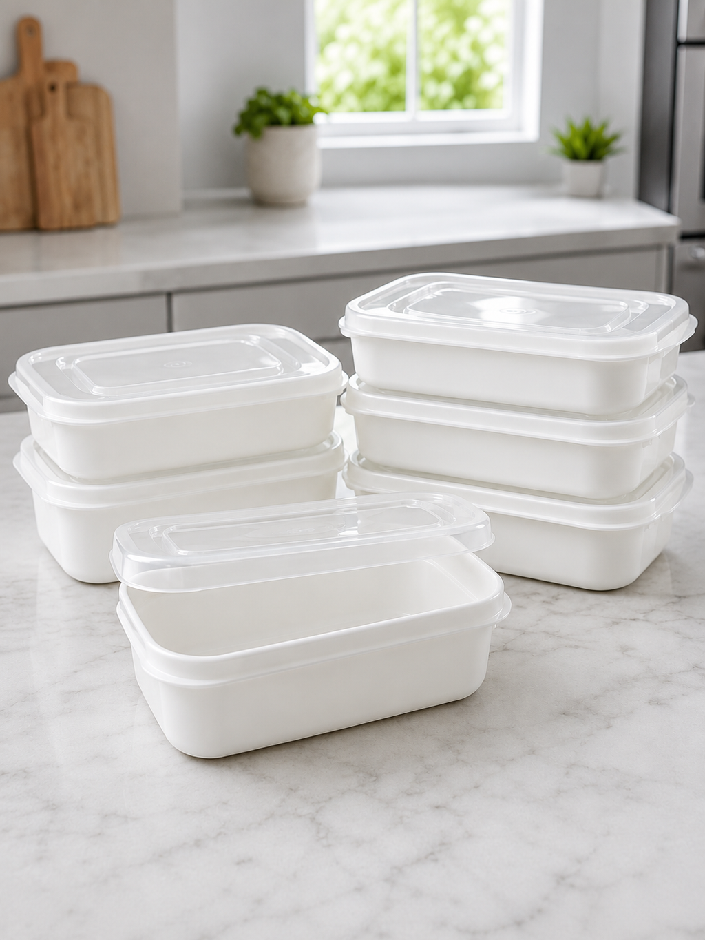 4 pcs Food Grade Refrigerator Storage Containers – Stackable Meal Prep & Fridge Organizer