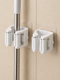 2/4 pcs-No Drill -- Adhesive Wall Mounted Mop & Broom Holder – No-Drill Cleaning Tool Rack Organizer