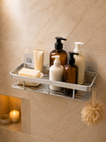No-Drill Corner Shower Caddy – Adhesive Wall Mounted Bathroom Shelf Organizer