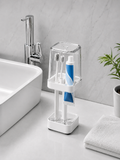 2-in-1 Family Toothbrush Holder with Cover – Bathroom Countertop Organizer