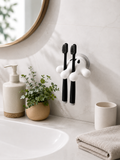No-Drill- Adhesive Cute Wall Mounted Toothbrush Holder – Suction Cup No-Drill Bathroom Organizer |