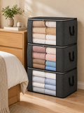 Large Storage Bags – 1/2/3 Pieces 90L Foldable Closet Organizers with Reinforced Handles & Transparent Window