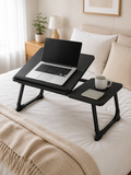 Adjustable Foldable Laptop Desk for Bed & Couch – Portable Lap Desk with Cup Holder