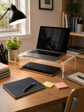 Acrylic Monitor/Laptop Stand Riser – Clear Laptop & Computer Desk Stand with Keyboard Storage