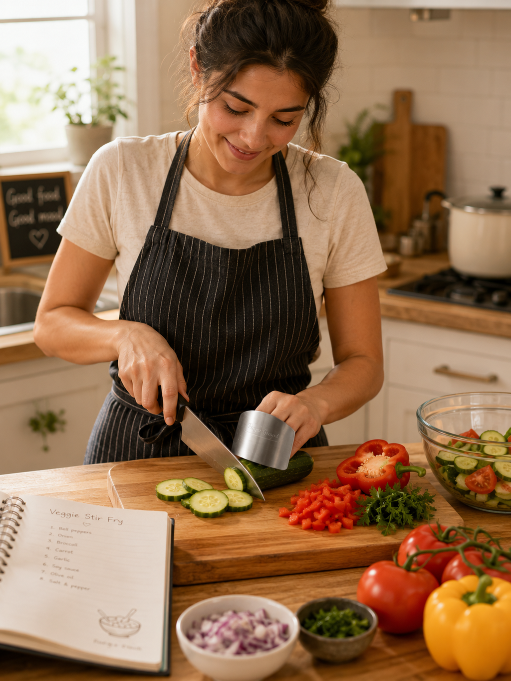 1 Piece Stainless Steel Finger Guard – Adjustable Kitchen Finger Protector for Safe Cutting & Slicing | Anti-Cut Safety Tool