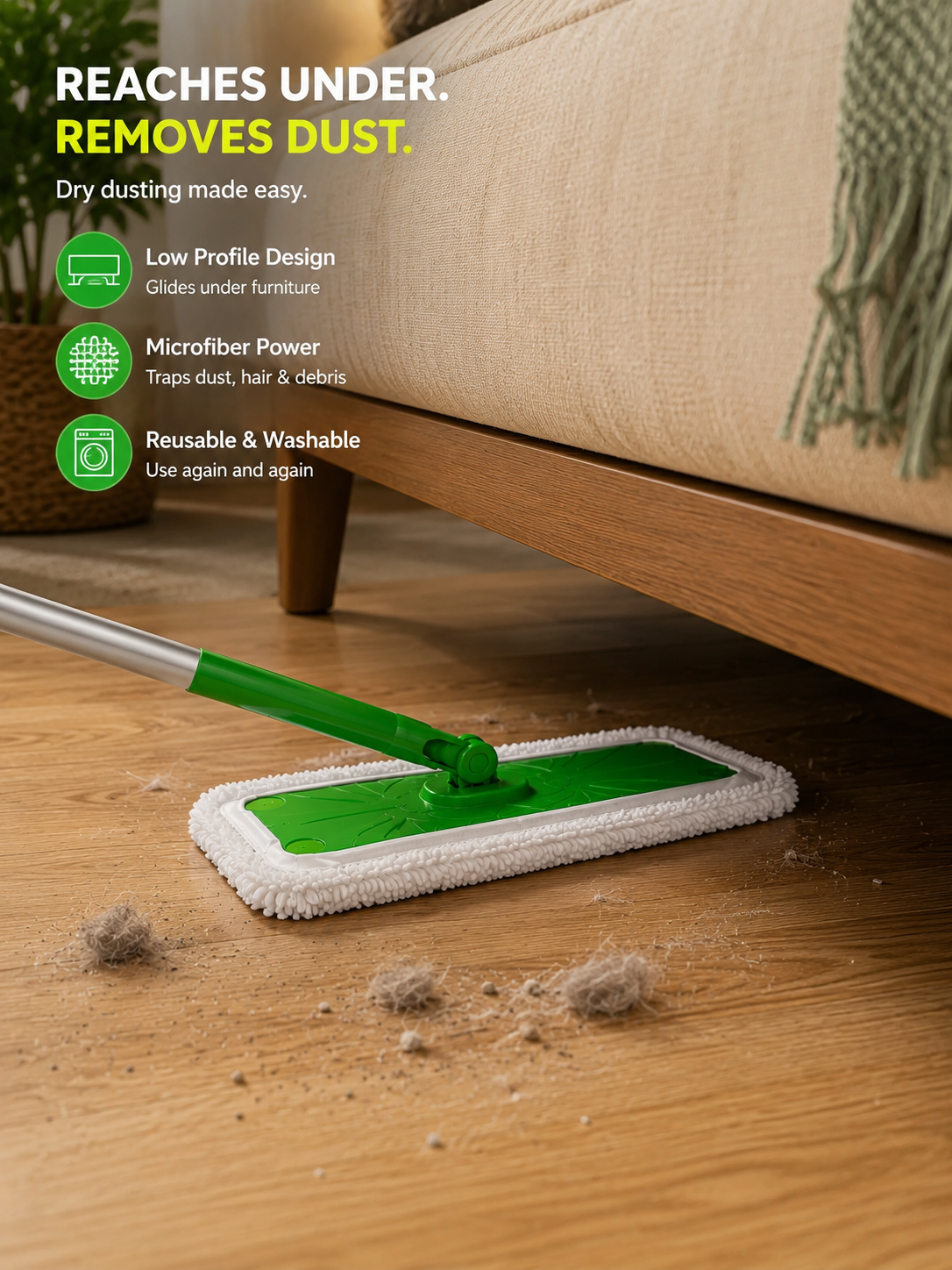Microfiber Mop Replacement Pads – Reusable Washable Floor Cleaning Cloths for Wet & Dry Mopping | 2-Pack or 4-Pack