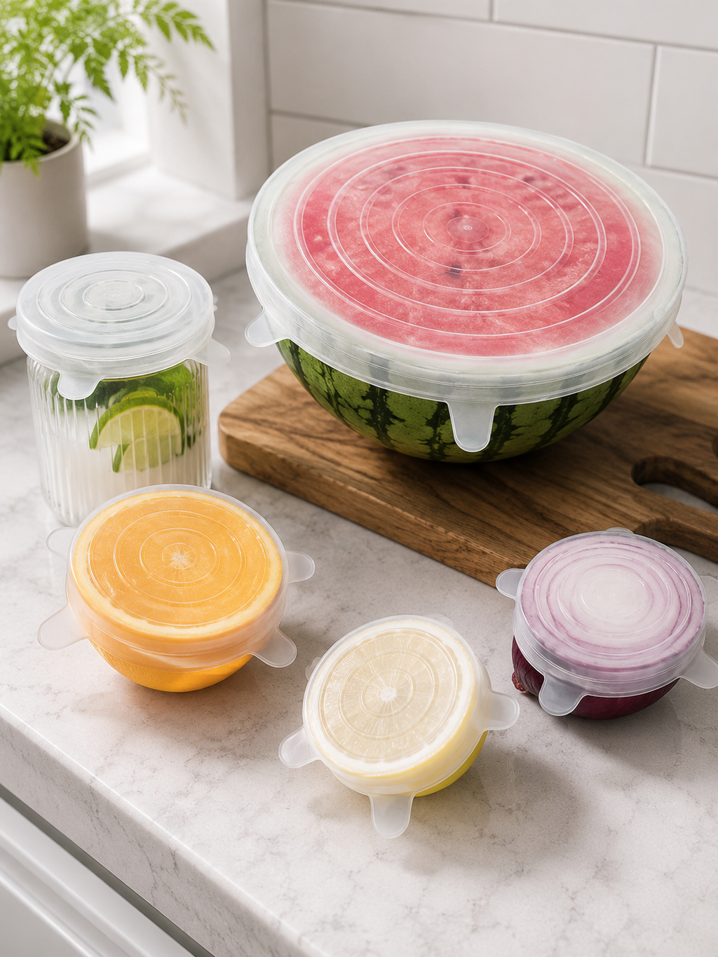 Reusable Silicone Stretchable Lids – Flexible Airtight Food Covers for Bowls, Jars & Containers | BPA-Free | 3, 6 or 12 Piece