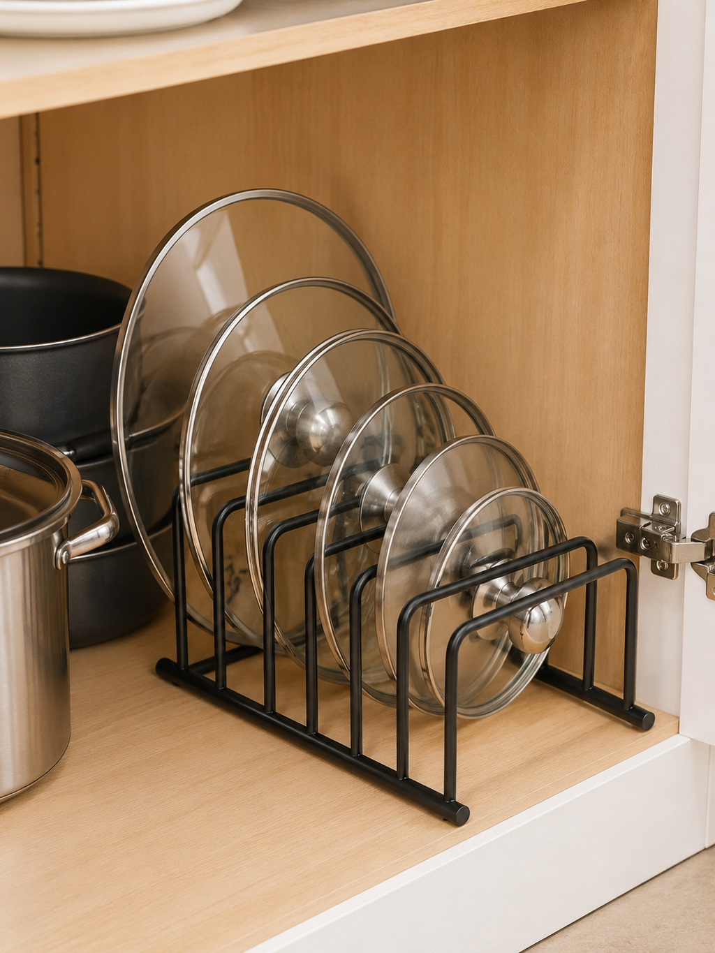 5-Slot – Cutting Board Storage Rack Stainless Steel Kitchen Organizer for Cutting Boards, Baking Sheets & Pot Lids | 1 or 2 Pack