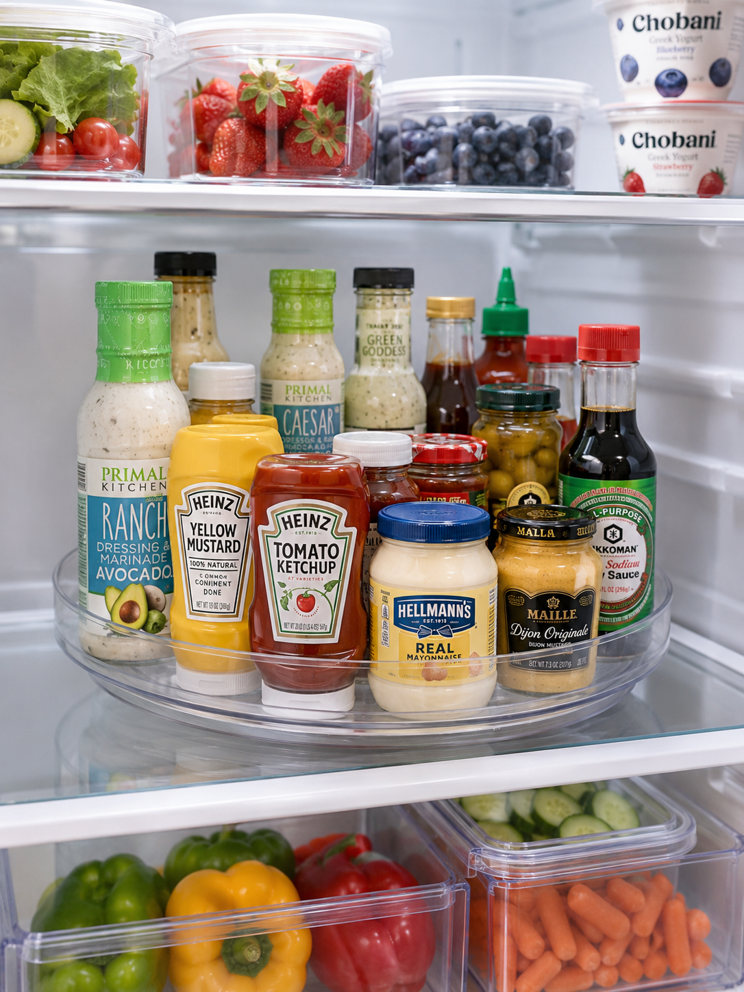 10-Inch Clear Plastic Turntable Organizer – 360° Rotating Lazy Susan Spice Rack for Cabinets, Pantry & Fridge | 1 or 2 Piece
