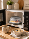 Collapsible Microwave Cover – Vented Splatter Guard with Foldable Design for Easy Storage | Gray