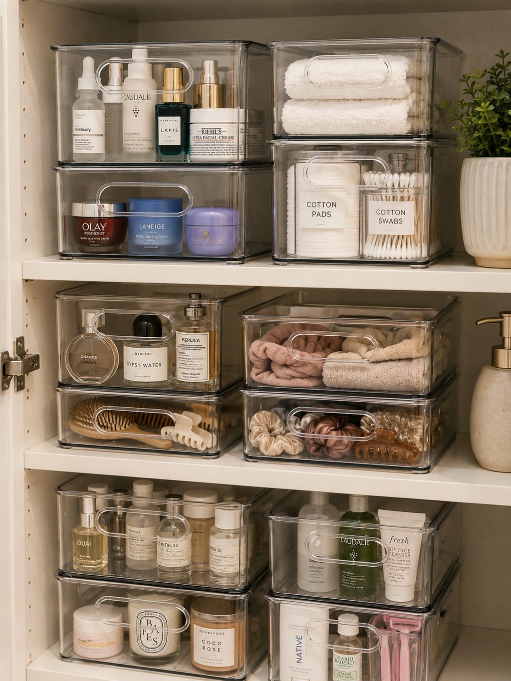 2/3-Pack Clear Pantry & Refrigerator &  Organizer Bins – Stackable Storage Containers with Handles | 25.5 × 15.1 × 7.6 cm
