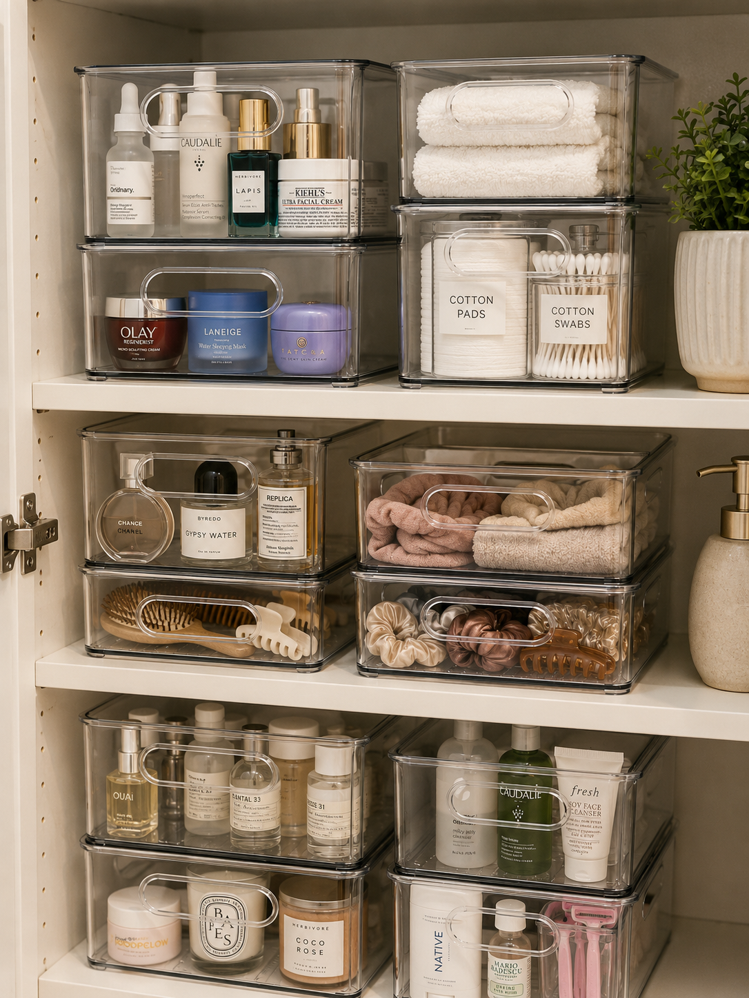 2/3-Pack Clear Pantry & Refrigerator &  Organizer Bins – Stackable Storage Containers with Handles | 25.5 × 15.1 × 7.6 cm