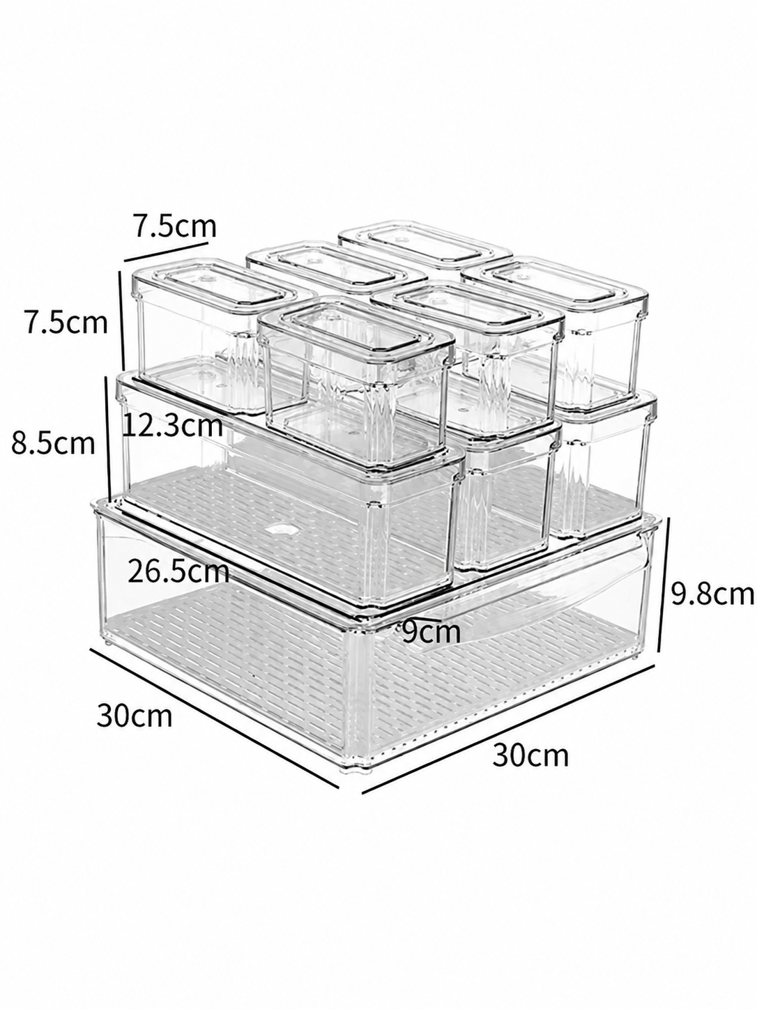 10-Pack Refrigerator & Pantry Organizer Bins with Lids – Stackable Clear Storage Containers with Handles | Fridge, Freezer & Pantry