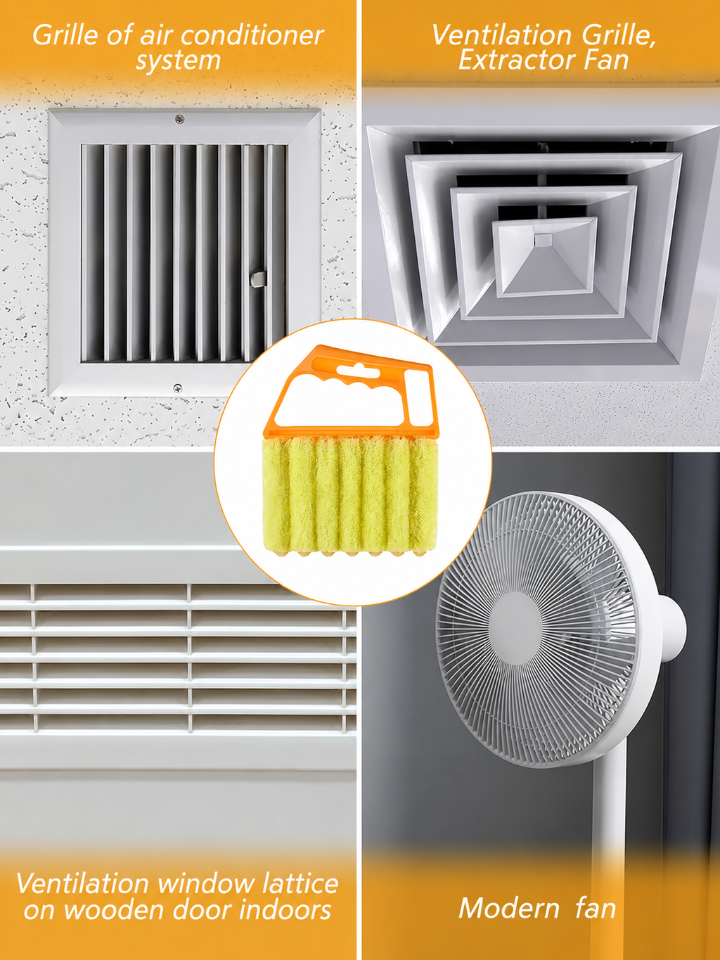Microfiber Vent & Blind Cleaner Brush – Multi-Blade Dust Cleaning Tool for Air Vents, Window Blinds & Car Vents | Washable