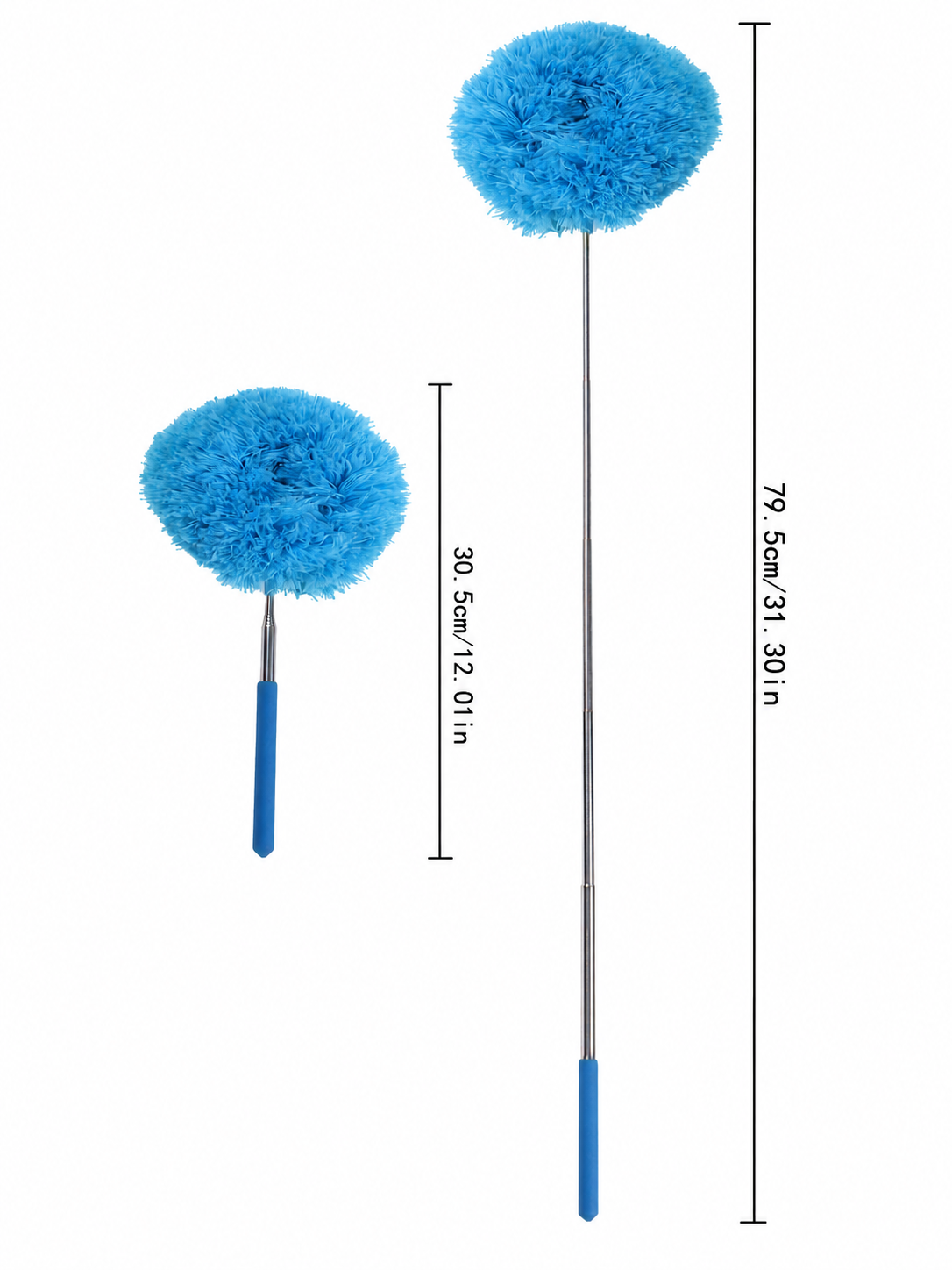 Microfiber Duster with Extension Rod – No-Ladder High-Reach Dust Brush | Removable Washable Head
