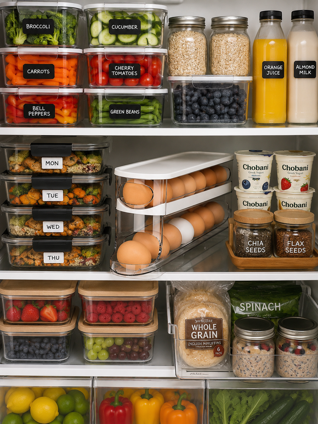 Automatic Rolling Egg Dispenser – 2-Tier Double-Layer Refrigerator Egg Organizer | Gravity-Fed | Clear/White | 1 or 2 Piece