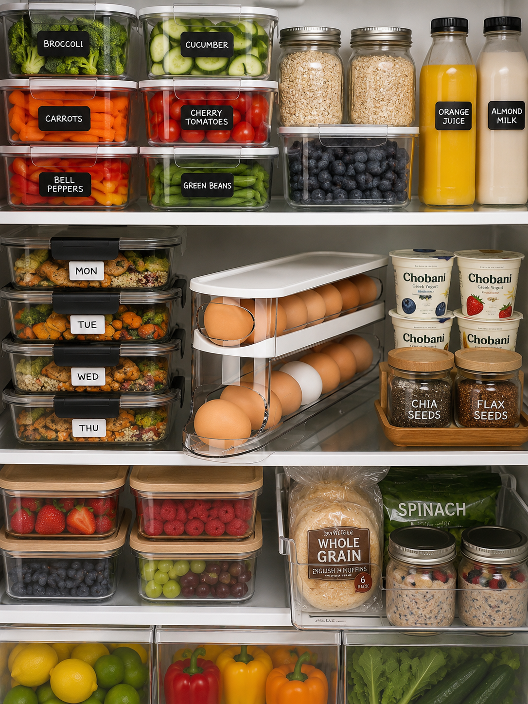 Automatic Rolling Egg Dispenser – 2-Tier Double-Layer Refrigerator Egg Organizer | Gravity-Fed | Clear/White | 1 or 2 Piece