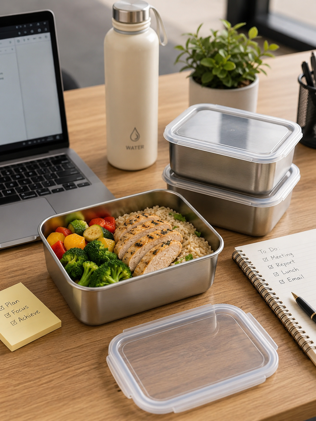 3 or 6 Pack | Stainless Steel Meal Prep Containers with Lids – Stackable Leakproof Food Storage Set |Reusable