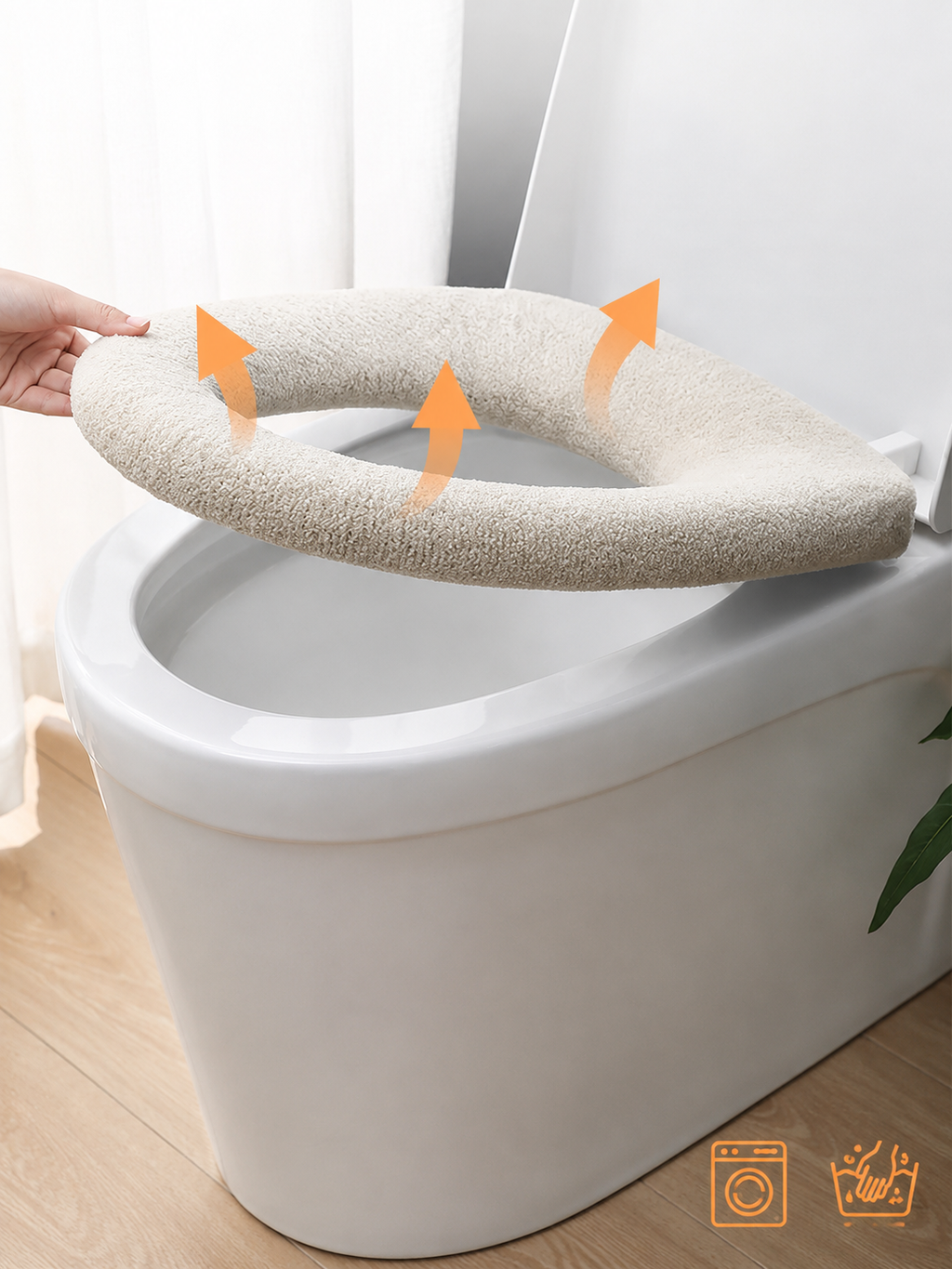 Soft Washable Toilet Seat Cushion Cover – Warm Comfortable Bathroom Seat Pad | Fits U-Shape & O-Shape | Pink or Grey