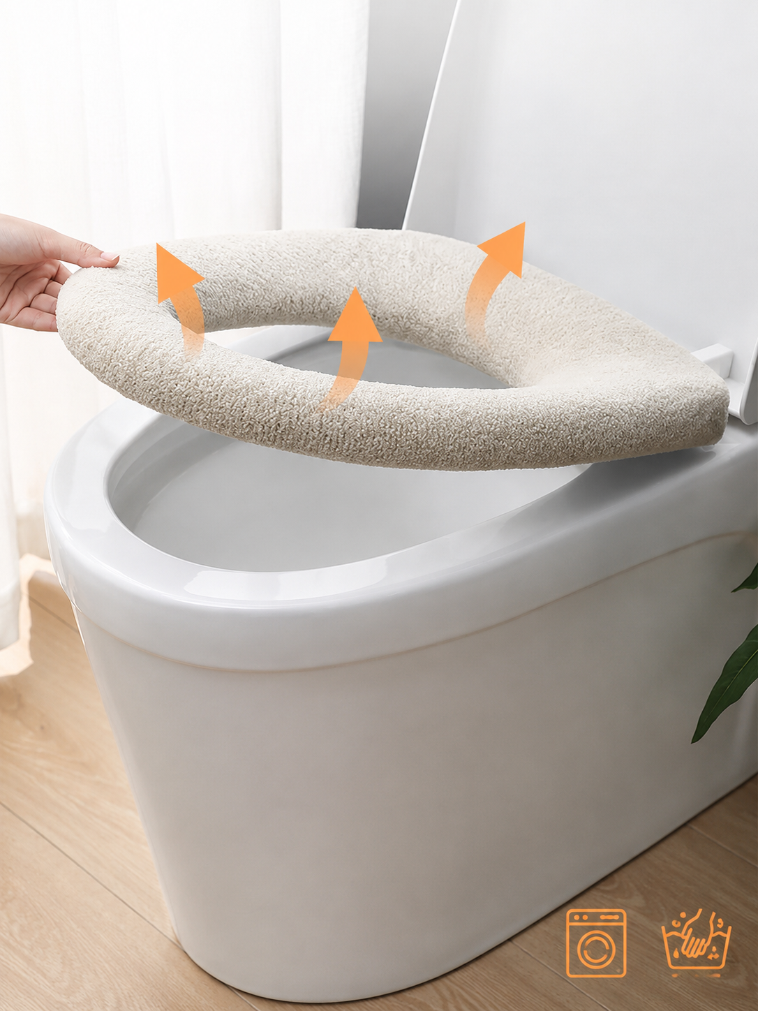 Soft Washable Toilet Seat Cushion Cover – Warm Comfortable Bathroom Seat Pad | Fits U-Shape & O-Shape | Pink or Grey