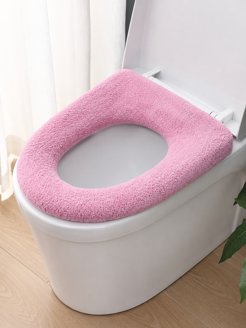 Soft Washable Toilet Seat Cushion Cover – Warm Comfortable Bathroom Seat Pad | Fits U-Shape & O-Shape | Pink or Grey