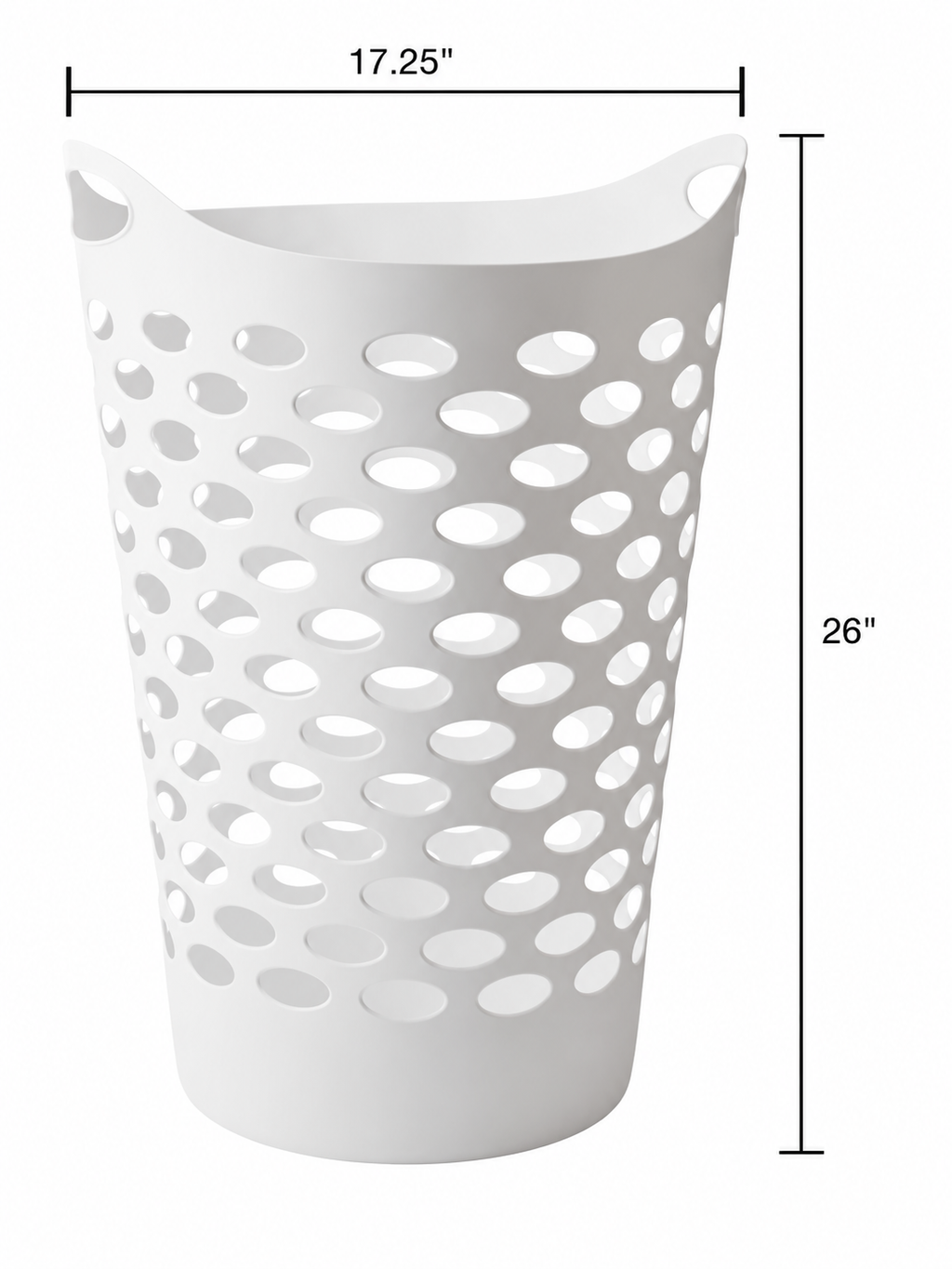 Flexible Laundry Hamper – Large Breathable Plastic Laundry Basket with Handles | White or Black