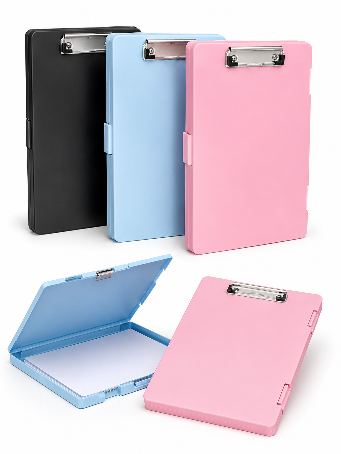 2, 5 or 10 Pack |High Quality Portable File Organizer & Writing Board – Waterproof Document Storage Box with Double Buckle Lock | Black, Blue or Pink