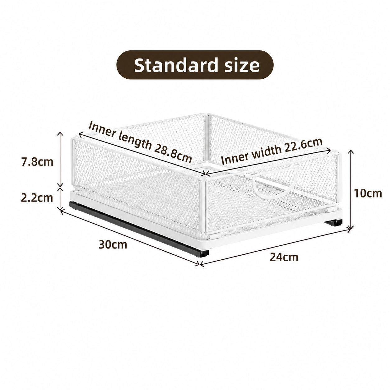 No-Drill Pull-Out Cabinet Storage Basket – Sliding Stainless Steel Kitchen Pantry Organizer | Stacking Bar 30cm | 1 or 2 Piece