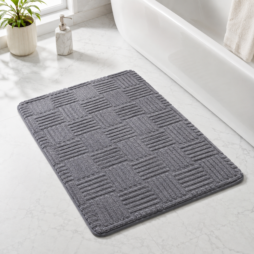 Ultra Absorbent Bathroom Floor Mat – Non-Slip Thick Soft Bath Rug