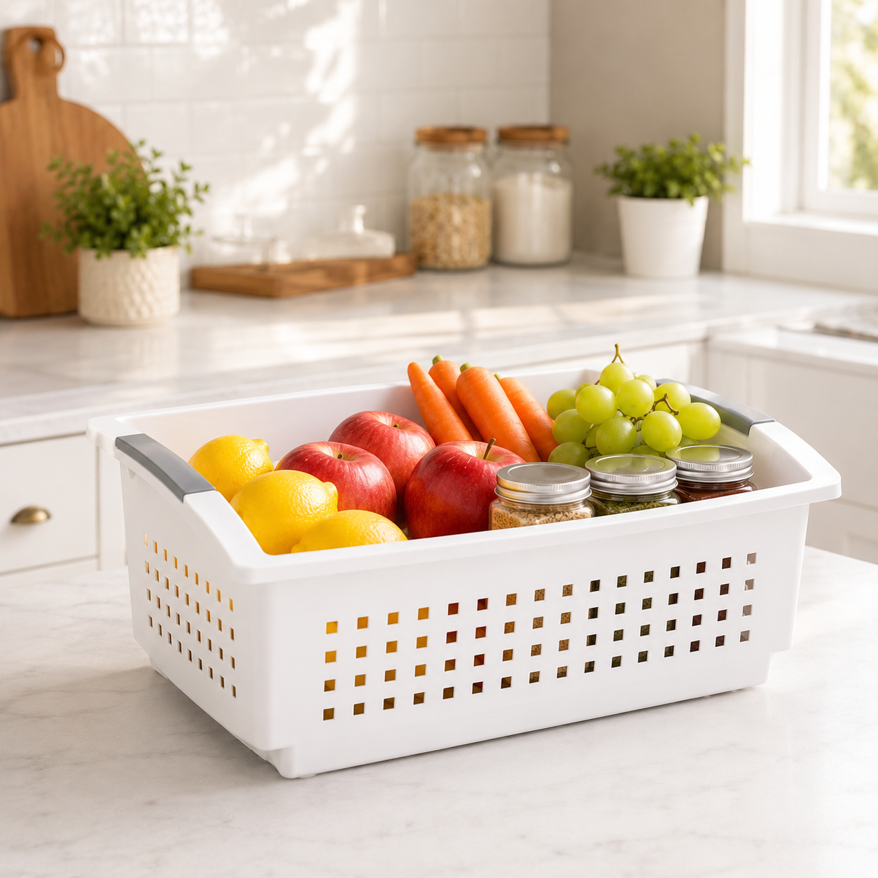 3 Pack Stackable Storage Bin – Open Basket Organizer with Handles