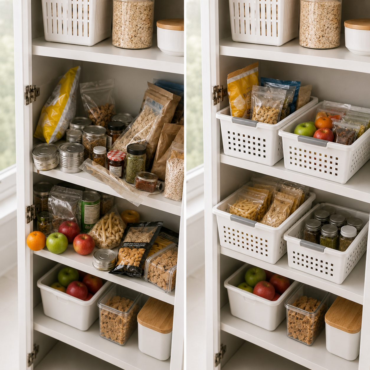 3 Pack Stackable Storage Bin – Open Basket Organizer with Handles
